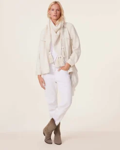 Veste Oversize Cachemire Jacquard Denim, 4 Fils